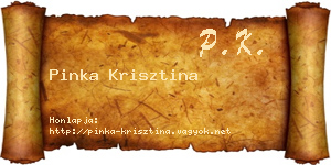Pinka Krisztina névjegykártya